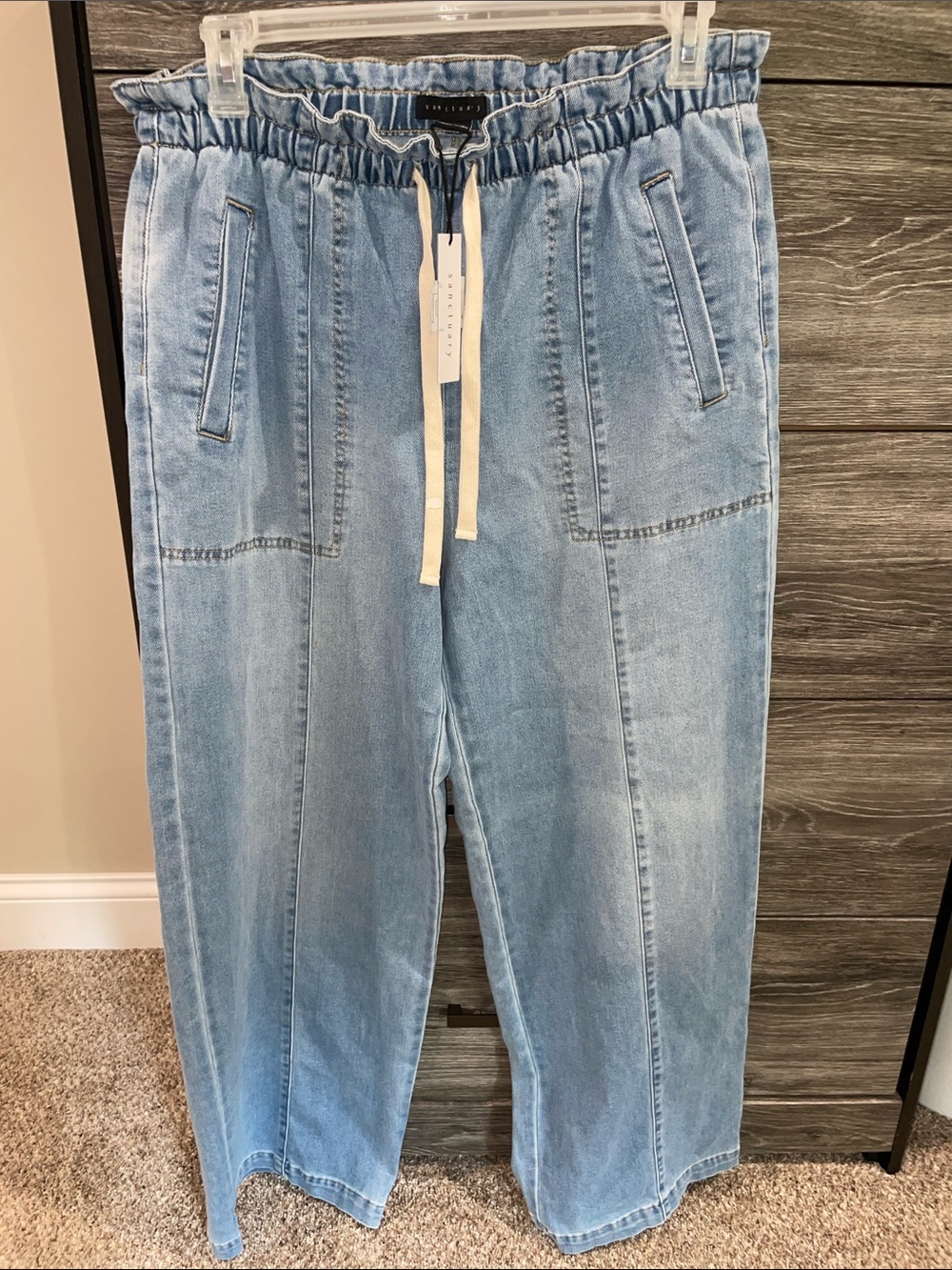 Sanctuary Relaxed Light Wash Women's Drawstring Denim Jeans